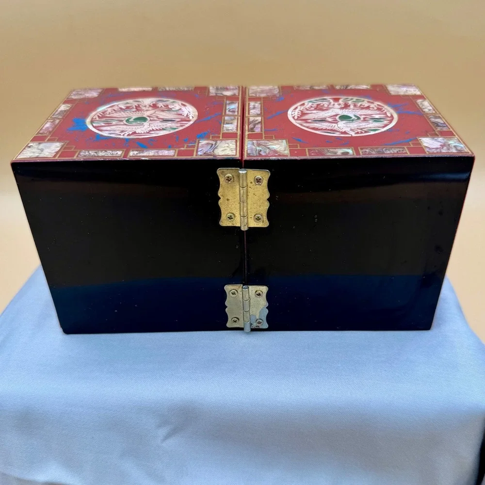 Vintage Korean Najeonchilgi Style Jewelry Box 4 Drawers Phoenix Mother of Pearl
